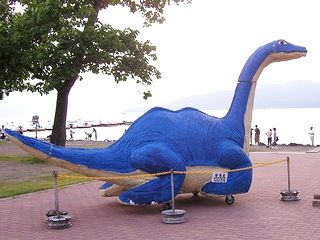 An artists model of Kusshi, the Japanese version of the Loch Ness Monster.